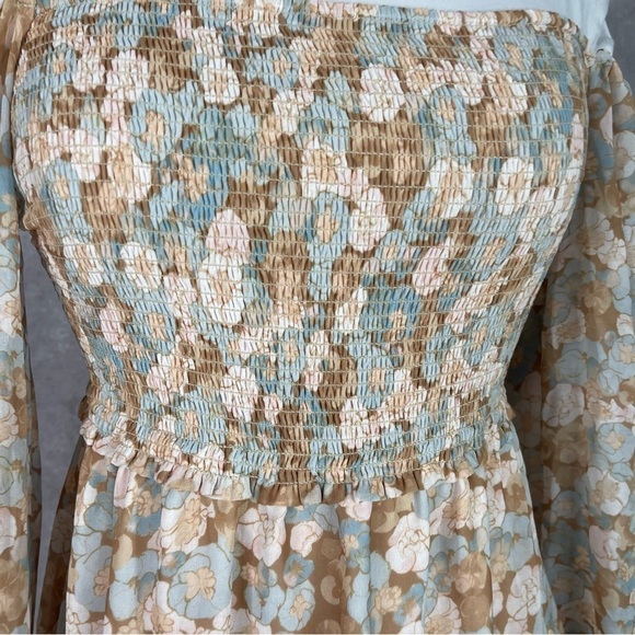 Wilfred x Aritzia Tempest Mini Smocked Chiffon Mini Dress Women's Sz S - Picture 7 of 10